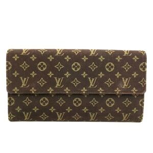 LOUIS VUITTON LV Mini Lin Brown and Gold Denim Monogram Sarah Wallet